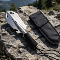 Outil de survie multifonctionnel 7 en 1, petite pelle tactique portable pour le camping, outil d'urgence avec pochette de transport