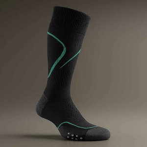 Men's <b>Black</b> Athletic <b>Socks</b> With Green Accents Knitted Anti-Slip <b>Sports</b> <b>Socks</b> Summer Standard Thickness - Product Image 1