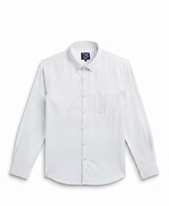 Chemise habillée blanche boutonnée pour homme, manches longues, couleur unie, en popeline de coton, formelle, respirante, pour le printemps - Product Image 4