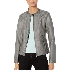 Chaqueta de Cuero Sintético para Mujer, Diseño Elegante, Corte Regular, Estilo Urbano, Prenda Exterior Cómoda - Product Image 1