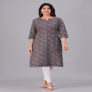 Women Black Printed <b>Kurti</b> Ethnic Casual Wear <b>Kurti</b>, Work <b>Kurti</b> , Trendy <b>Kurti</b> , New Kurta - Product Image 4