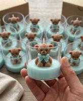 Bougie d'anniversaire, de baby shower, de fête, décoration intérieure, bougie esthétique minimaliste, bougie kawaii, style nordique, bougie mignonne, figurine d'ours