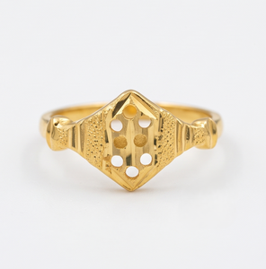 DIVYORO Bague classique pour femme EMBLEM plaquée or 22 carats - Product Image 1