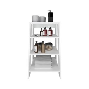 Mobiletto in Lino da 75,4 cm (29,7 pollici) con Quattro Ripiani Verticali Bianchi per Bagno - Product Image 2