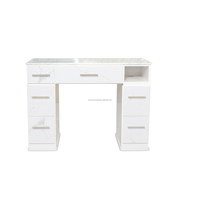 Nouvelle table de manucure haut de gamme moderne et tendance en contreplaqué MDF marbré, couleur personnalisée, OEM/ODM, pour salon de manucure