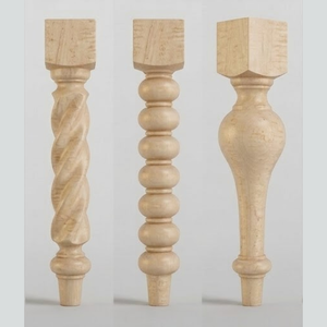 Eco Friendly Solid Rubber Wood Heavy Duty Turned Furniture Legs Custom Size Modern Design Outdoor Living Room <b>Table</b> Legs - Product Image 1