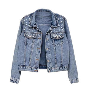 Wholesale High Street Style Custom High Quality Men's Denim <b>Jacket</b> Outdoor Waterproof Breathable Men's Denim <b>Rhinestone</b> <b>Jacket</b> - Product Image 1