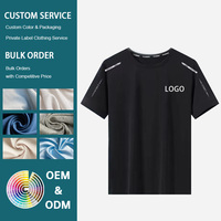 Fabrika toptan özel erkekler kısa kollu yüksek elastikiyet boş spor spor hızlı kuru yaz nefes t-shirt