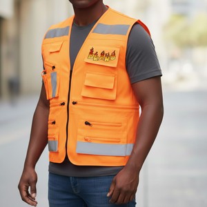 Chaleco Reflectante de Alta Visibilidad con Múltiples Bolsillos para Trabajadores de Construcción, Almacenes y Fábricas - Product Image 1