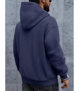 Nueva Colección Sudadera con Capucha para Hombre, 100% Algodón, Forrada, Manga Larga, Cuello Caído, Color Sólido, Cómoda, Tallas Grandes, Personalizable - Product Image 4