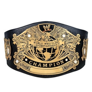 Cinturón de Campeonato de Piel Sintética con Placas Metálicas Decorativas para Eventos de Lucha Libre, Torneos de Artes Marciales y Ceremonias de Premiación - Product Image 1