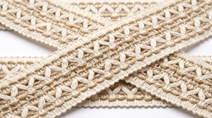 Ribete de encaje de algodón y yute texturizado para manualidades de decoración del hogar y bordes decorativos - Product Image 6