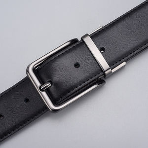 Costume formel pour homme, ceinture en cuir réversible noire et marron unie pour les affaires - Product Image 6