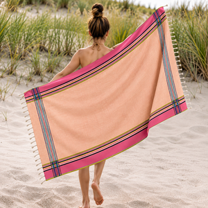 Toalla Kikoy de Algodón Suave Teñida con Hilo, a Rayas, Súper Absorbente, Ecológica, con Flecos, para Venta al por Mayor - Product Image 5
