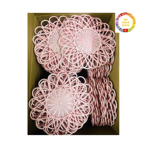 Round Rattan Placemat for Party Table | Decorative Charger <b>Plate</b> | Bulk Event Supply - Product Image 5