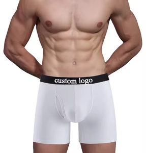 Young Men's Mid-Rise Breathable Knitted Eco-Friendly <b>Boxer</b> Briefs OEM <b>Polyester</b>/Nylon Anti-Bacterial Anti-static Plus Size - Product Image 1