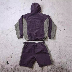 Nuevos Conjuntos Cortos Cortavientos de Estilo Urbano con Sudaderas con Cremallera, Precio al por Mayor, Estilo Único, 100% Nylon, Conjunto Corto Cortavientos Liso - Product Image 2