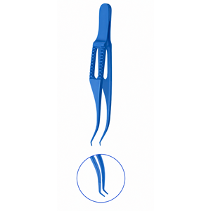 Forceps Colibri en titane bleu de haute qualité, longueur totale 77 mm, instrument chirurgical ophtalmique - Product Image 5