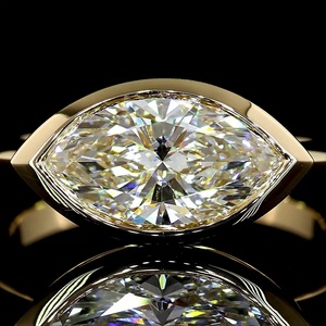 Bague de fiançailles en diamant marquise de 2 carats certifié IGI, diamant de laboratoire, sertissage clos, bague marquise horizontale, vente en gros - Product Image 3