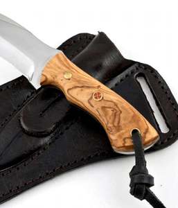 Couteau utilitaire à lame fixe artisanal, manche en bois d'olivier personnalisé, outil EDC - Product Image 3