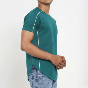 เสื้อยืดลำลองพิมพ์โลโก้ตามสั่งสำหรับผู้ชาย เสื้อผ้าสตรีทแวร์มาใหม่ ขายดี ซักเครื่องได้ สีบล็อก บริการ OEM ผ้าฝ้าย 100% - Product Image 2