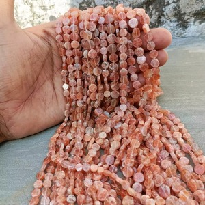 Natural <b>Peach</b> Moonstone Smooth Coin 4mm 5mm Loose Gemstone Strand For Jewelry Making Wholesale Bulk Genuine Moonstone Beads - Product Image 3