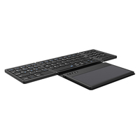 Nouveau clavier sans fil ultra-fin IFacemall à trois volets en métal et cuir PU avec pavé tactile et clavier numérique intégré pour les chiffres multiples