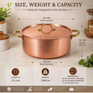 Anillos de latón martillado hechos a mano para tapas de ollas, 2.5L, para utensilios de cocina tradicionales tipo Handi, para hoteles, restaurantes y catering - Product Image 5