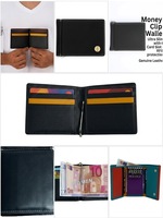 Dompet Binder Kulit Asli Wriza A7 Saffiano dengan Tali Pergelangan Tangan, RFID, Resleting, Pengatur Uang, Amplop Uang Kompak, Perencana