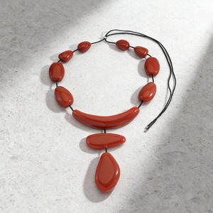 Stylish resin <b>beaded</b> <b>necklace</b> designed for girls and women enhancing elegance with colors and unique handcrafted detailing - Product Image 3