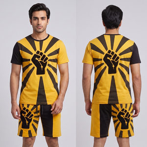 Ensemble short et sweat à capuche thermique respirant et à séchage rapide pour homme, grande taille, coupe ajustée, style urbain, couleur unie imprimée, manches longues - Product Image 4