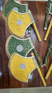 Abanicos de mano de plástico para fiestas, hechos a mano para disfraces de mascarada, cosplay, carnaval, bodas, Sangeet, Mehendi, modernos y desmontables - Product Image 5