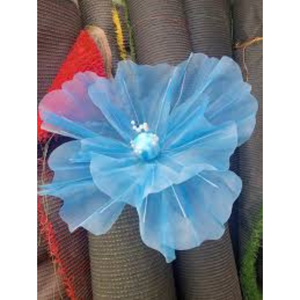 Fleur en tissu organza bleu - Product Image 5