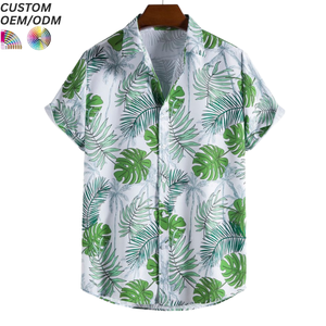 Custom Design Men's Summer Casual Striped Hollow Button Knit Short Sleeve for Shirt 100% Polyester - Product Image 5