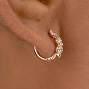 Aros Redondos Elegantes con Diamantes Cultivados en Laboratorio, Certificados por IGI, Color D E F, Claridad VVS VS, Oro, Oro Rosa, Oro Blanco, Plata - Product Image 2