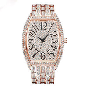 Montre mécanique automatique ronde en acier inoxydable avec diamants Moissanite, très vendue, provenant d'un exportateur indien - Product Image 4