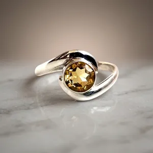 Natural Stone Silver <b>Ring</b> Citrine Cut Stone <b>Ring</b> 925 Sterling Silver <b>Ring</b> - Product Image 2