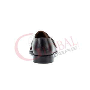 Chaussures habillées de luxe pour hommes à boucle simple en cuir texturé crocodile, pour affaires, mariage, à enfiler, style mode - Product Image 4