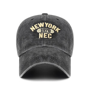 Gorra de Béisbol Estilo Coreano de 6 Paneles, Mezclilla Lavada, 100% Poliéster Suave, Diseño de Letras Bordadas en 3D, Hebilla Metálica, Primavera-Otoño - Product Image 1