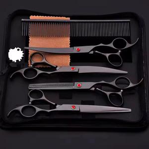 Ensemble de ciseaux de coiffure professionnels en acier inoxydable, lame tranchante, pour droitiers, manche long, usage en salon - Product Image 1