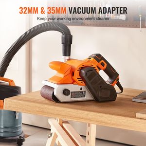 Potente Levigatrice a Nastro da 10 AMP 4'' x 24'' 6 Velocità 274-480 m/min con Aspirazione 2:1 per Lavorazione del Legno - Product Image 4