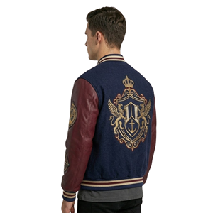 High Quality ODM OEM Customized Wool Leather Varsity Bomber Jacket Personalized Embroidered Logo Unisex Streetwear Coat - Product Image 3
