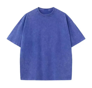 T-shirt personnalisé en gros, design sur mesure, délavé à l'acide, poids lourd, pour hommes, t-shirt unisexe de haute qualité - Product Image 3