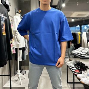 Comfortable 100% Pure Cotton Plain <b>Tshirt</b> Versatile Simple Men's T-shirt Custom logo 100% cotton T-shirt for men loose fit - Product Image 2