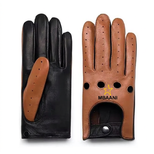 MBAANI Black Leather Touchscreen Compatible Winter <b>Driving</b> Gloves Breathable Fold <b>Back</b> Fingers Adjustable Wrist Strap Unisex - Product Image 6