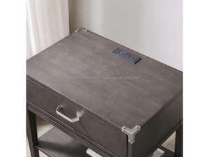 Mesita de Noche Rústica de Madera Maciza con Cajón y Estante |   Mesa Auxiliar Industrial para Cama |   Mesa Auxiliar para Dormitorio, Modelo 2026 - Product Image 6