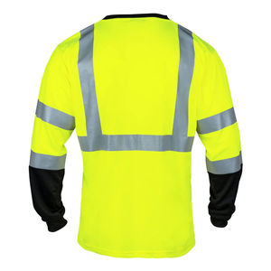 เสื้อโปโลแขนสั้นผ้าฝ้ายสีเขียวนีออน ป้องกันลม ป้องกันอันตราย มีแถบสะท้อนแสง ชุดทำงานแบบมองเห็นได้ชัดเจน ได้รับการรับรองมาตรฐาน AS/NZS - Product Image 3