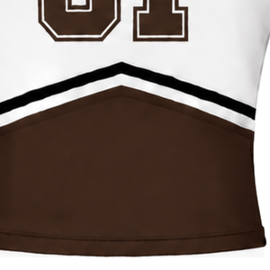 Haut d'uniforme de cheerleading marron sans manches, col en V, tenue de sport athlétique pour compétition de danse en équipe - Product Image 6