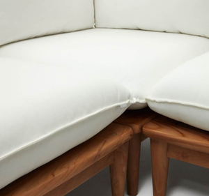 Juego de Sofás de Jardín en Forma de L de Lujo, Estilo Tropical, con Estructura de Madera de Teca Maciza, Cojines Gruesos, para Villa, Resort, Patio, Terraza, Exterior Moderno - Product Image 3