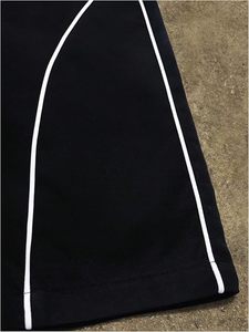 Men's Y2k Basketball Shorts Straight Wide Leg Striped Side <b>Drawstring</b> Waist Workout Gym 100% Cotton Streetwear - Product Image 3